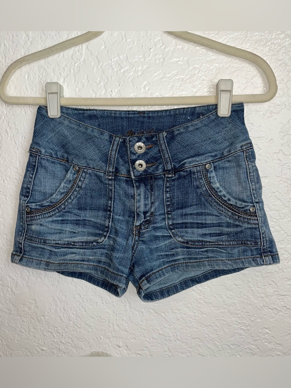 Vintage y2k Mudd jeans denim low rise  shorty shorts size 1